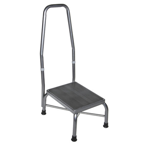 Heavy Duty Bariatric Footstool with Non Skid Rubber Platform and Handrail