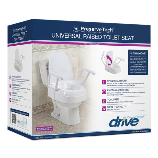 PreserveTech™ Universal Raised Toilet Seat (RTL12C002-WH)