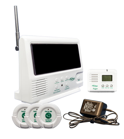 433-CMU-40, (3) 433-NC, 433-PGD, AC adapter - Economy Central Monitoring Unit, 3 nurse call buttons, LCD pager
