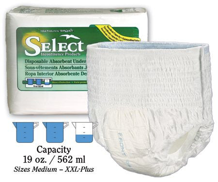 Select® Adult Absorbent Underwear Pull On Disposable Heavy Absorbency ...