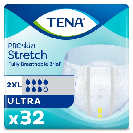 Unisex Adult Incontinence Brief TENA ProSkin Stretch™ Ultra, Tab Closure, Disposable, Heavy Absorbency