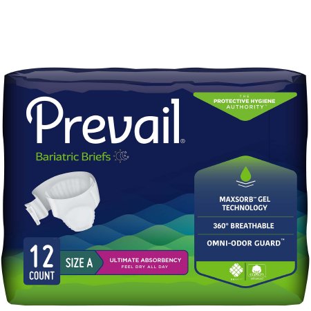 Prevail® Bariatric Unisex Disposable Incontinence Brief - Tab Closure, Heavy Absorbency