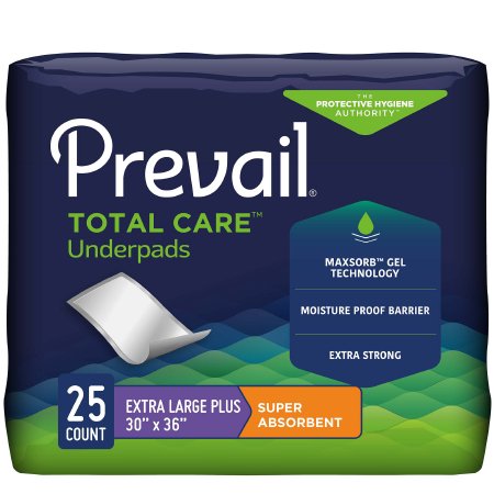 Prevail® Total Care™ Underpad 30 X 36 Inch Disposable Polymer Heavy Absorbency (UP-425)