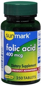 Sunmark® Folic Acid Supplement 400 mcg Strength Tablet