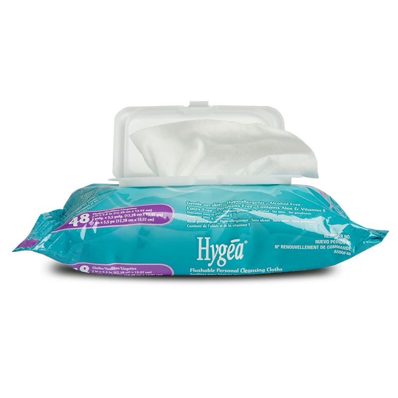 Hygea® Flushable Scented Personal Cleansing Wipe, Softpack (A500F48)