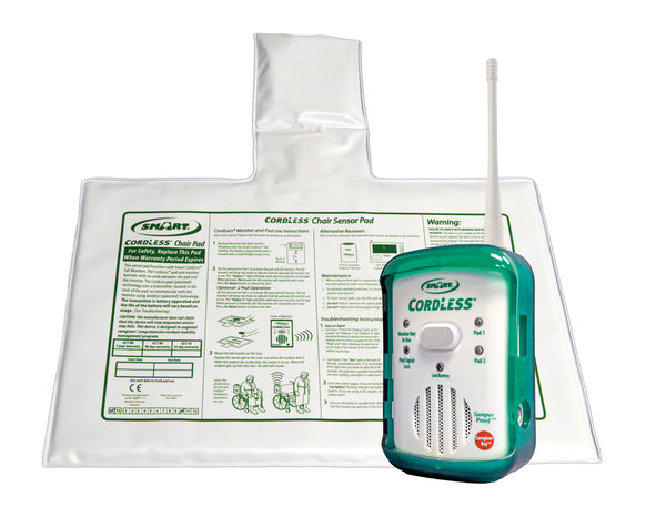 TL-2100G Quiet CordLess® Fall Prevention Monitor with GBT-RI - 10"x30" CordLess® and GCT-WI - 10"X15" CordLess® - 1 year pads