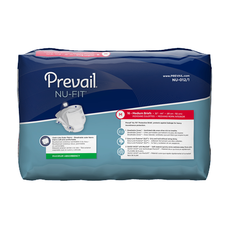 Prevail® Adult Incontinent Brief Nu-Fit Tab Closure Medium Disposable Moderate Absorbency