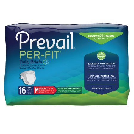 Prevail® Adult Incontinent Brief Per-Fit Tab Closure Disposable Heavy Absorbency