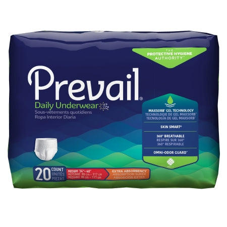 Prevail® Daily Underwear Unisex Disposable Pull On - Moderate Absorbency