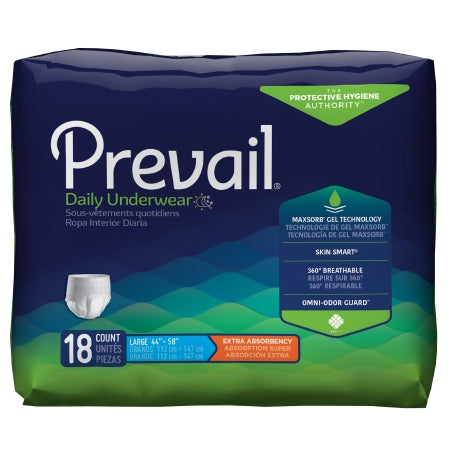 Prevail® Daily Underwear Extra Unisex Disposable Pull On - Moderate Absorbency