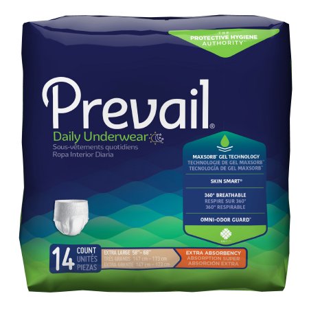 Prevail® Daily Underwear Extra Unisex Disposable Pull On - Moderate Absorbency