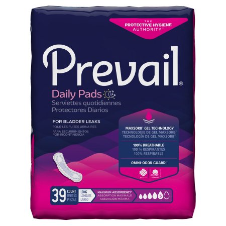 Prevail® Daily Pads Disposable Female 13" Bladder Control Pad, Heavy Absorbency (PV-915/1)