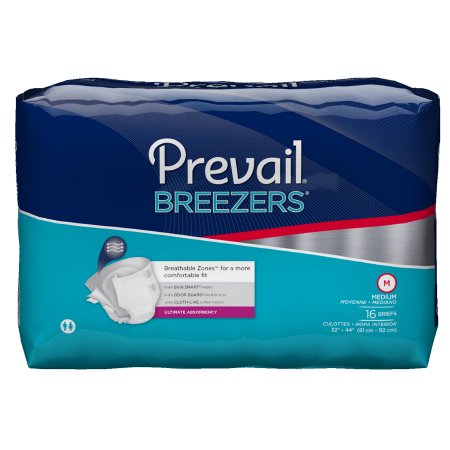 Prevail® Adult Incontinent Breathable Brief Breezers Tab Closure Medium Disposable Heavy Absorbency