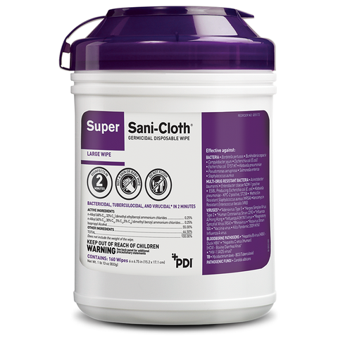 Super Sani-Cloth® Germicidal Disposable Wipe - Large Canister (Q55172)