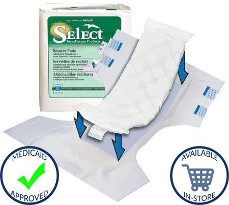 Tranquility Select® Incontinence Booster Pad Moderate Absorbency Fluff Unisex Disposable