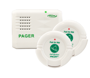 Two Call Button Paging System (2 nurse call buttons and 1 caregiver pager) - in retail packaging with batteries included