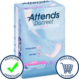 Attends® Discreet Female Disposable Bladder Control Pad - Light Absorbency