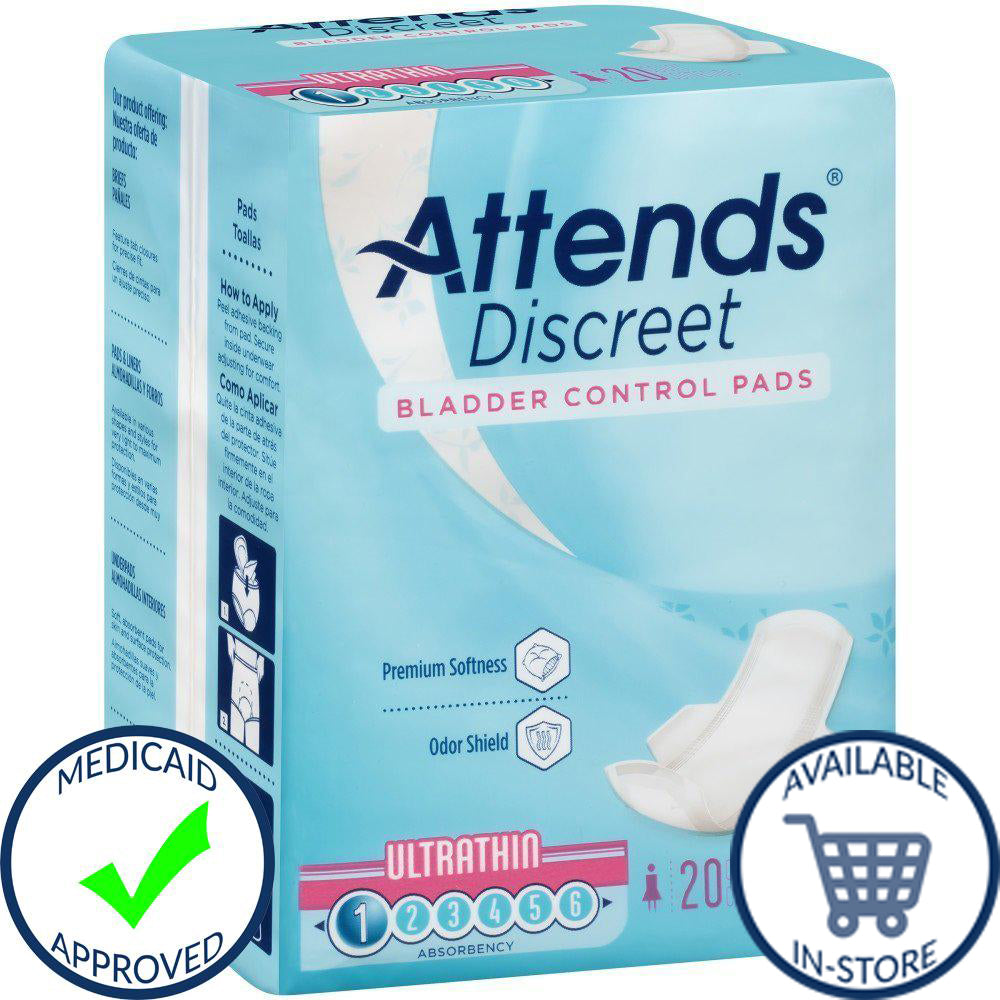 Attends® Discreet Female Disposable Bladder Control Pads - 9 Inch, Lig –  Professional Medical