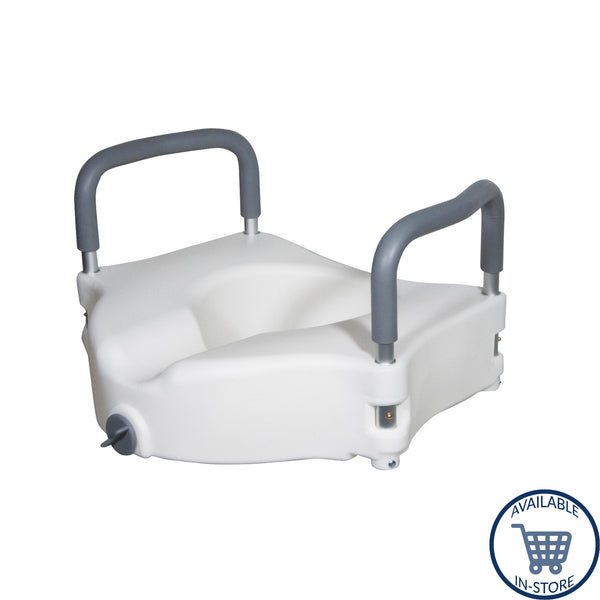 Elevated Raised Toilet Seat with Removable Padded Arms